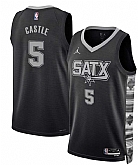 Men's San Antonio Spurs #5 Stephon Castle Black 2025 Statement Edition Stitched Jersey Dzhi,baseball caps,new era cap wholesale,wholesale hats